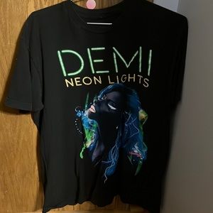DEMI LOVATO Neon Lights Tour Black Short Sleeve Tee Shirt